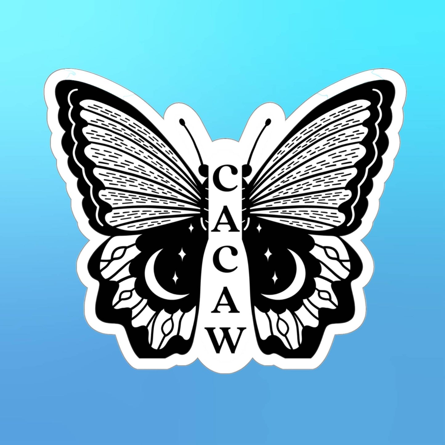 Watch What Crappens sticker "Mariposa (Cacaw!)"